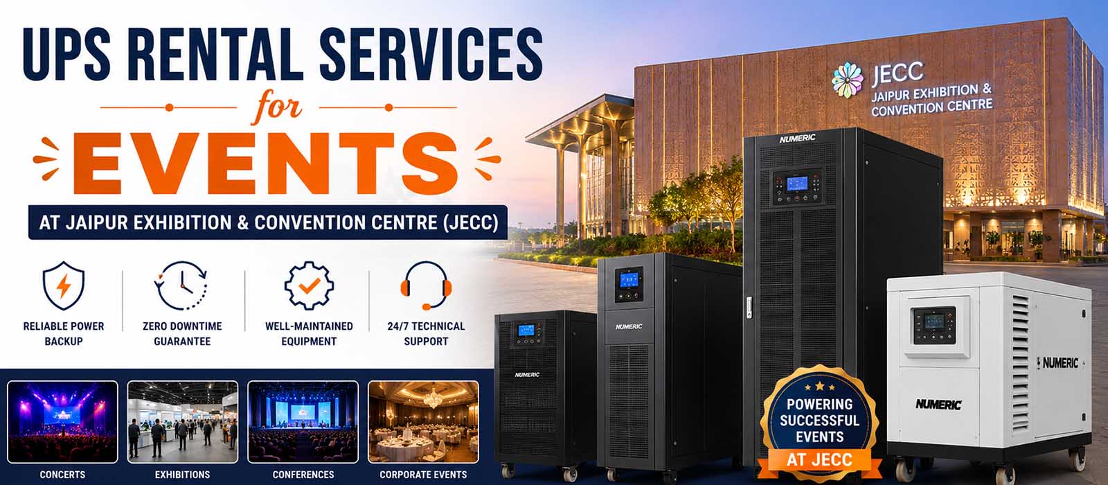 UPS Rental Services for Events at Jaipur Exhibition & Convention Centre (JECC)
